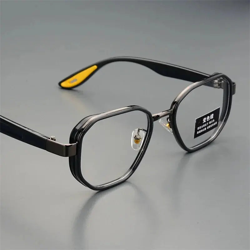 Hdcrafter Mens Full Rim Polygon Acetate Titanium Frames 100200 — view 1 | Hdcrafter Eyeglasses at FuzWeb