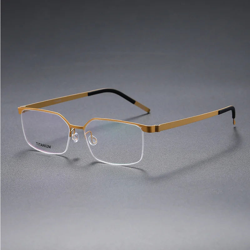 Aimee Unisex Semi Rim Square Screwless Titanium Eyeglasses 7422 Semi Rim Aimee   