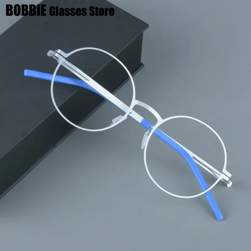 Bobbie Women's Full Rim Round Screwless Hinge Steel Eyeglasses 204548