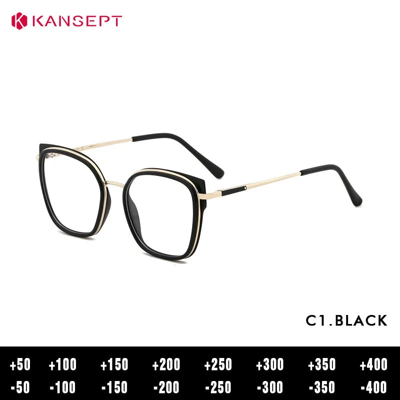 Kansept Women's Full Rim Square Tr 90 Alloy Reading Glasses 72110