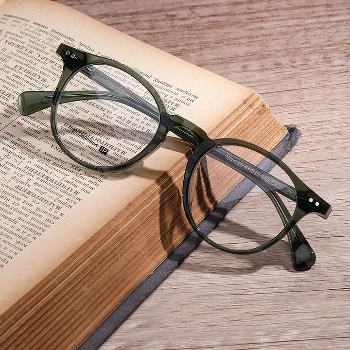 Black Mask Women's Full Rim Round Acetate Eyeglasses 934111