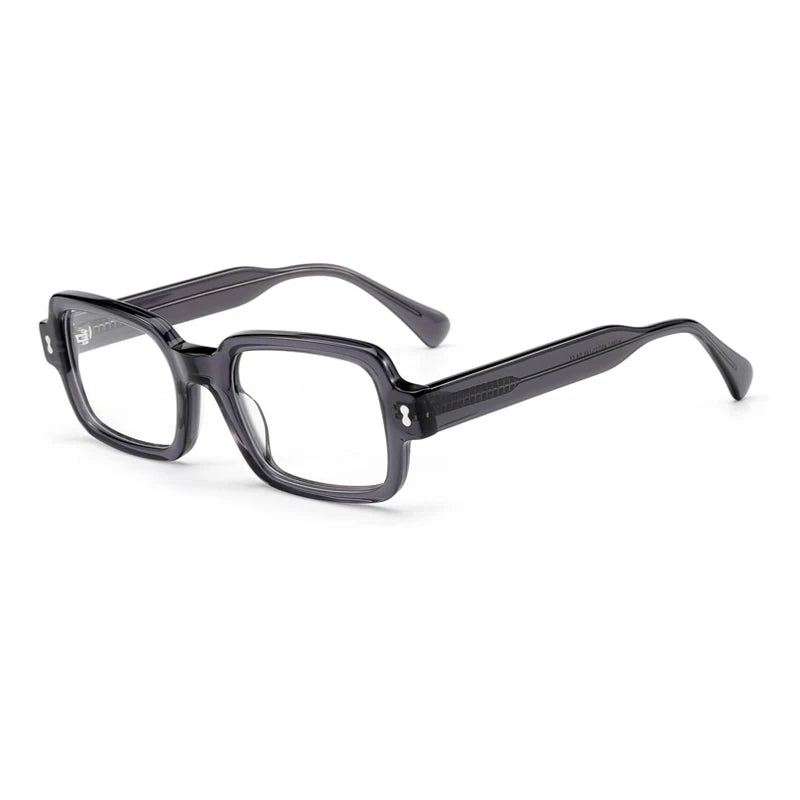 Gatenac Unisex Full Rim Square Acetate Eyeglasses Gxyj-1179 Full Rim Gatenac Gray  