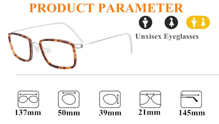 Black Mask Unisex Full Rim Rectangle Titanium Acetate Eyeglasses 5039 Full Rim Black Mask   