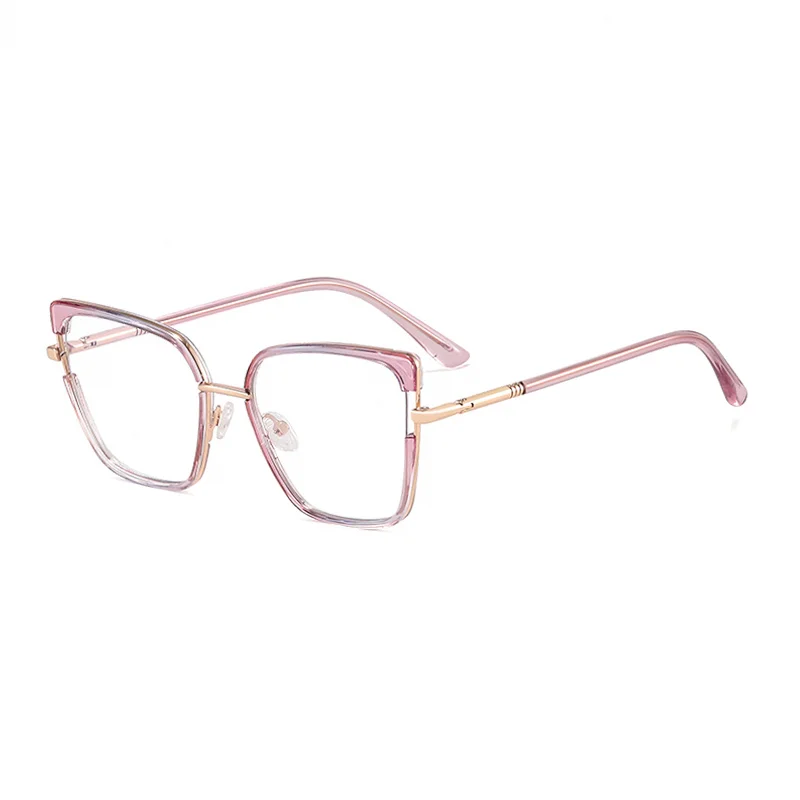 Ralferty Women's Full Rim Big Square Tr 90 Acetate Eyeglasses R83602 Full Rim Ralferty C6 Pink Blue CHINA 