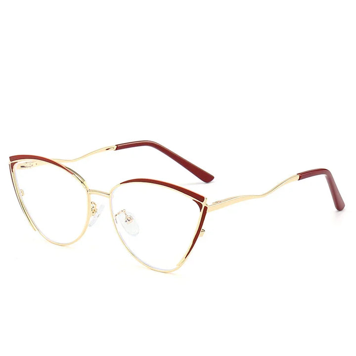 Aror Women's Full Rim Square Cat Eye Alloy Eyeglasses 49719 Full Rim Aror C6