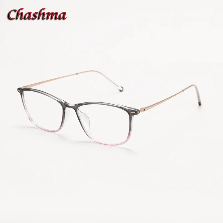 Chashma Ochki Unisex Youth's Full Rim Square Ultem Eyeglasses 2318 Full Rim Chashma Ochki Gray Pink  