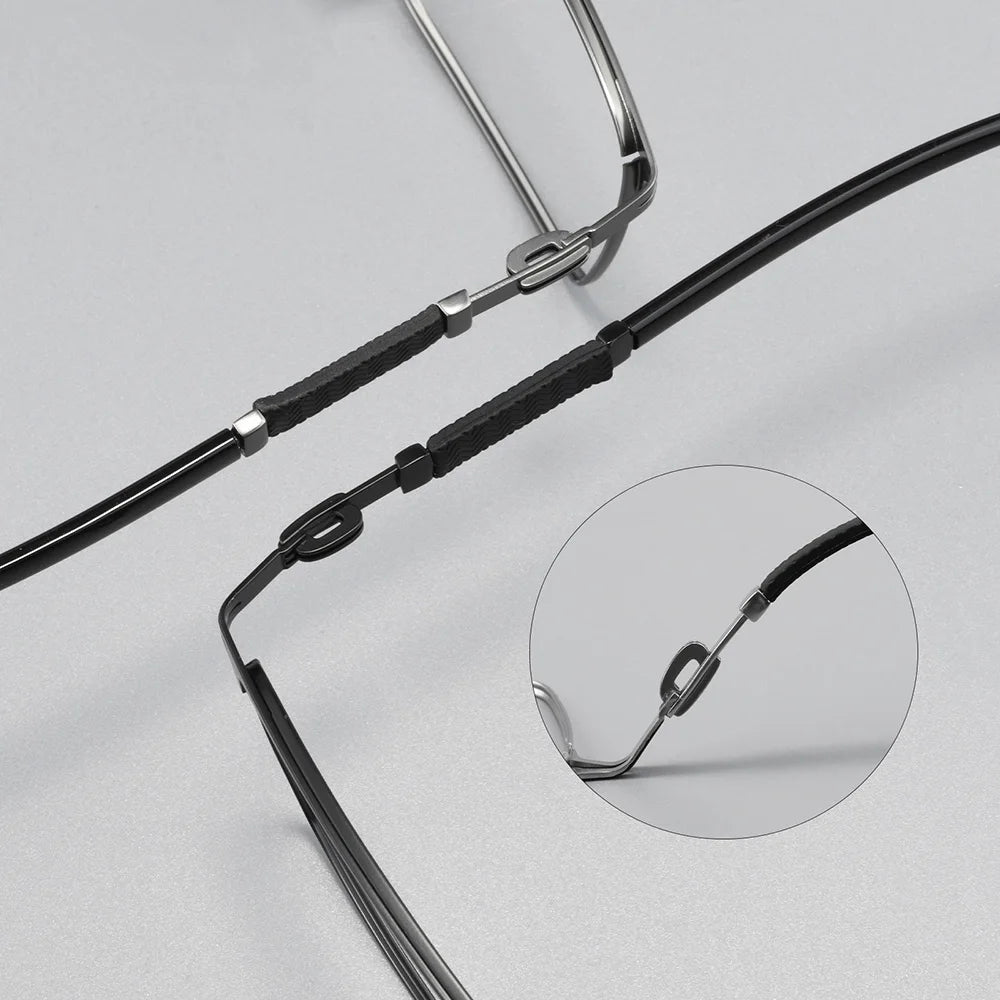 Gmei Optical T1210X men's square alloy prescription eyeglasses — view 7