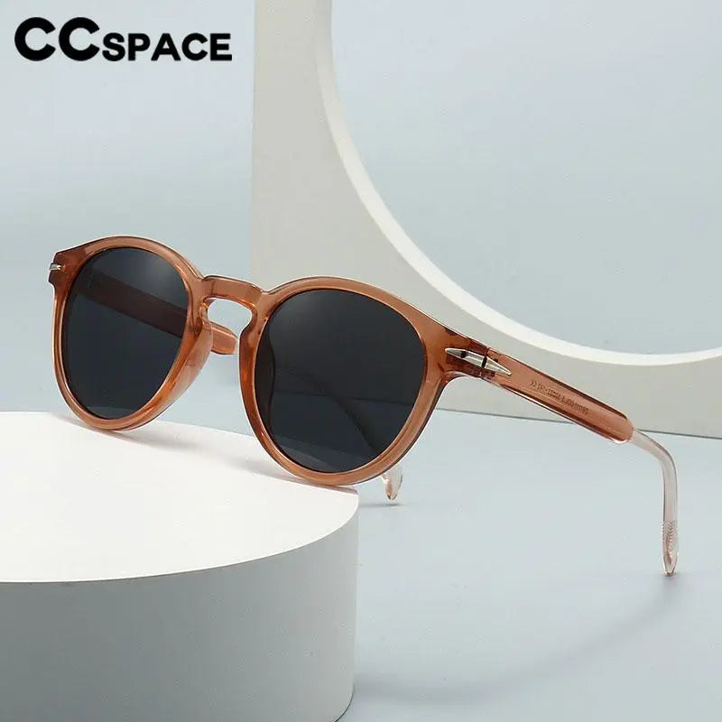 CCSpace Unisex Full Rim Round Resin Eyeglasses 56848 Full Rim CCspace   