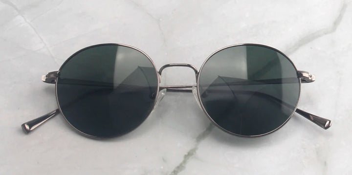 Esnbie Women's Full Rim Round Alloy Tac Polarized Sunglasses 471269