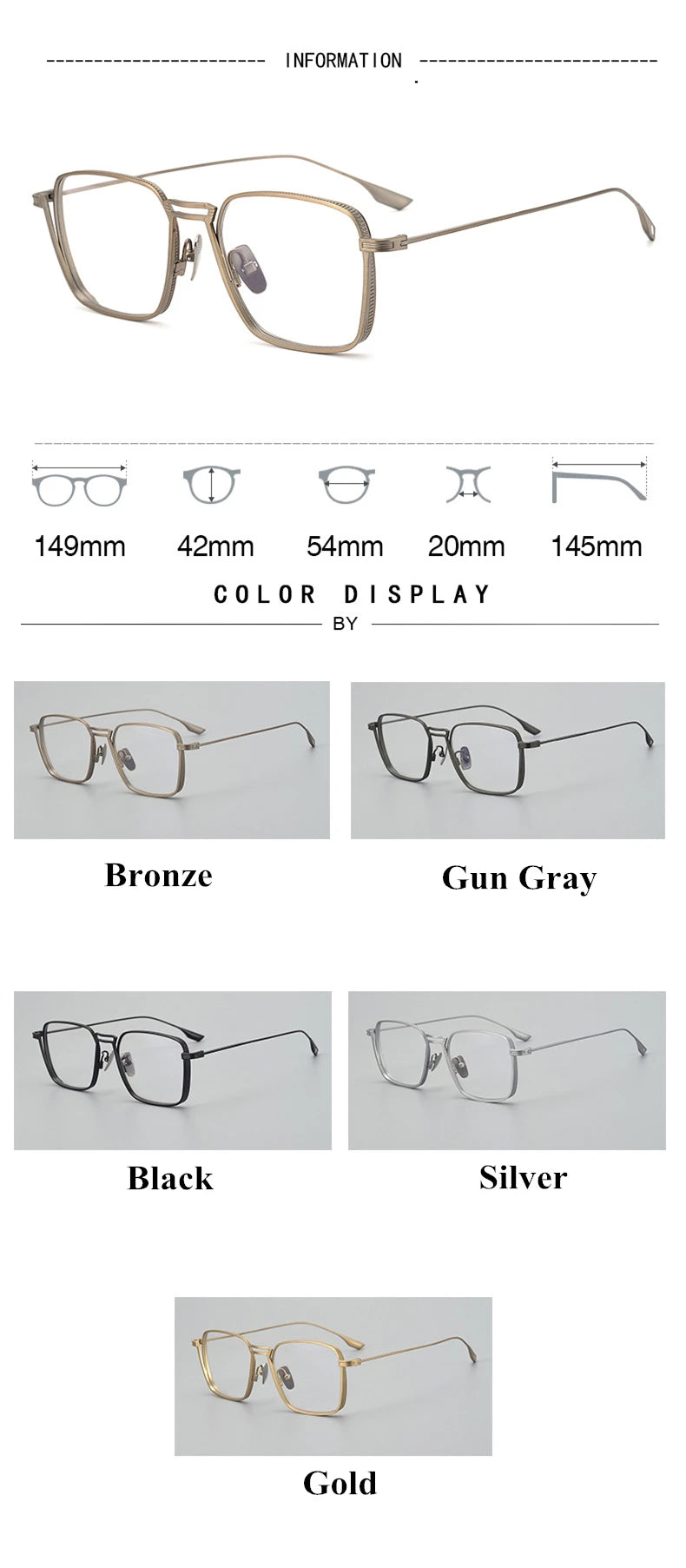 Black Mask Unisex Full Rim Irregular Square Titanium Eyeglasses 94125 Full Rim Black Mask