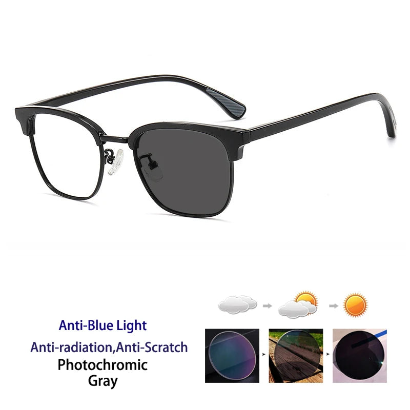 Kocolior Women's Full Rim Round Tr 90 Acetate Photochromic Reading Glasses 715098