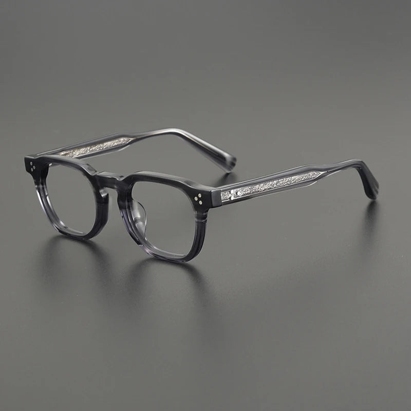 Gatenac Unisex Full Rim Square Acetate Eyeglasses Gxyj1165 Full Rim Gatenac Gray  