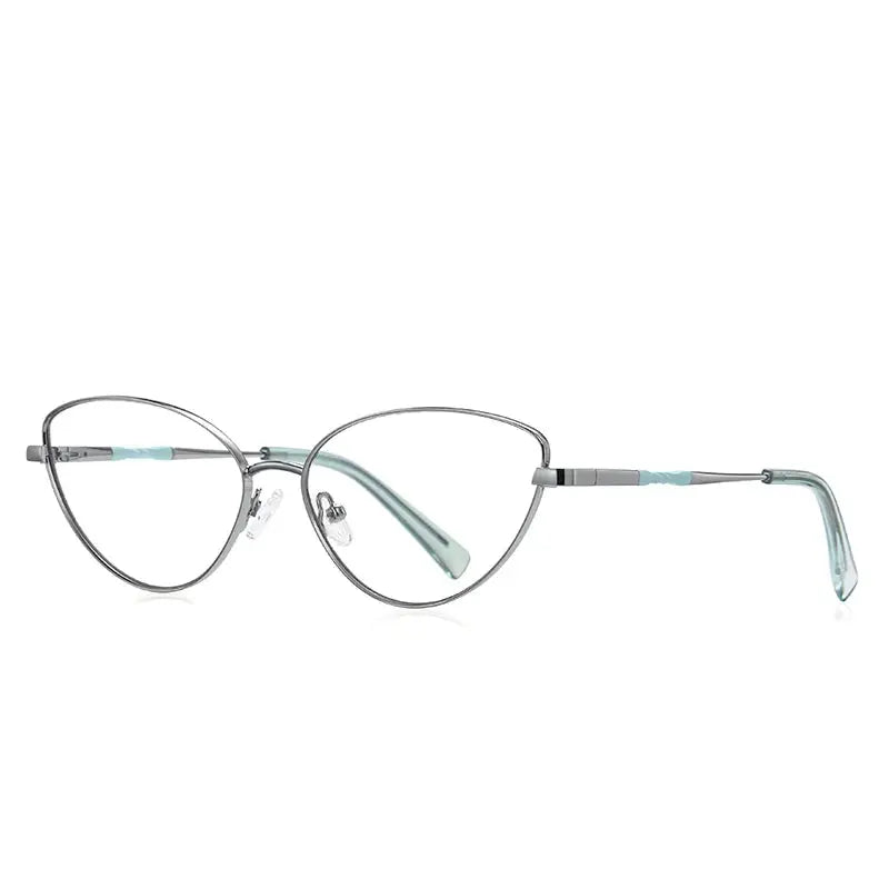Vicky Women's Full Rim Small Cat Eye Alloy Reading Glasses 3047 — view 2 | Vicky at FuzWeb