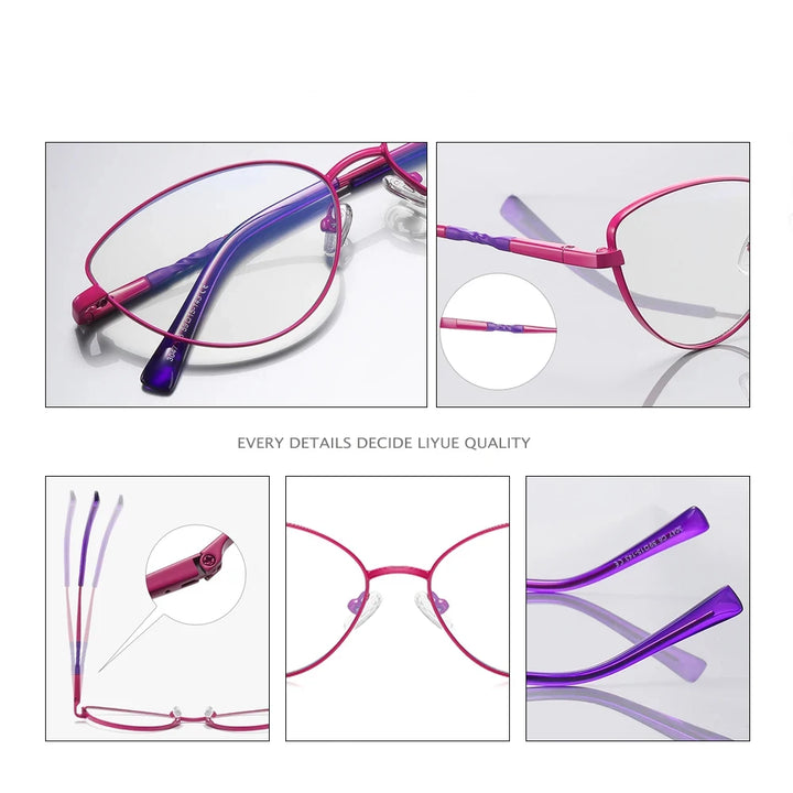 Laoyehui Women's Full Rim Oval Cat Eye Alloy Reading Glasses Ms004 Reading Glasses Laoyehui   