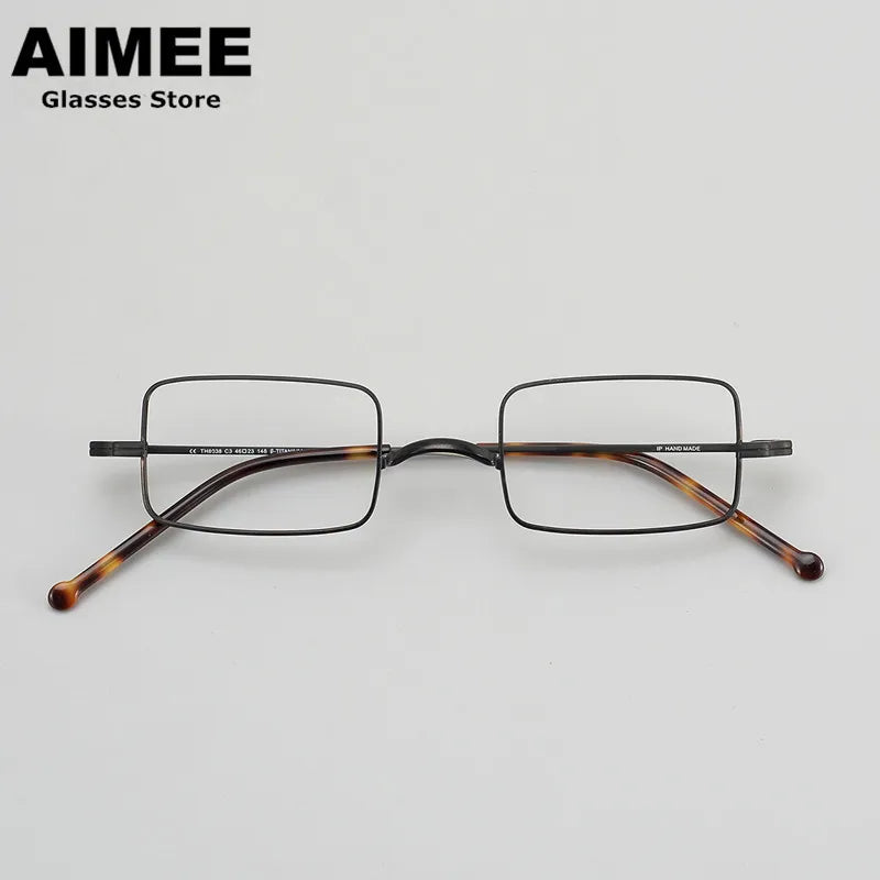 Aimee Unisex Full Rim Small Square Titanium Eyeglasses 88083 Full Rim Aimee   