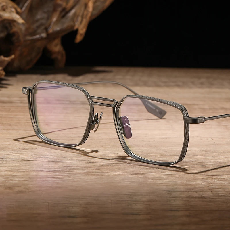 Blackmask Unisex Full Rim Square Titanium Eyeglasses BM-D125