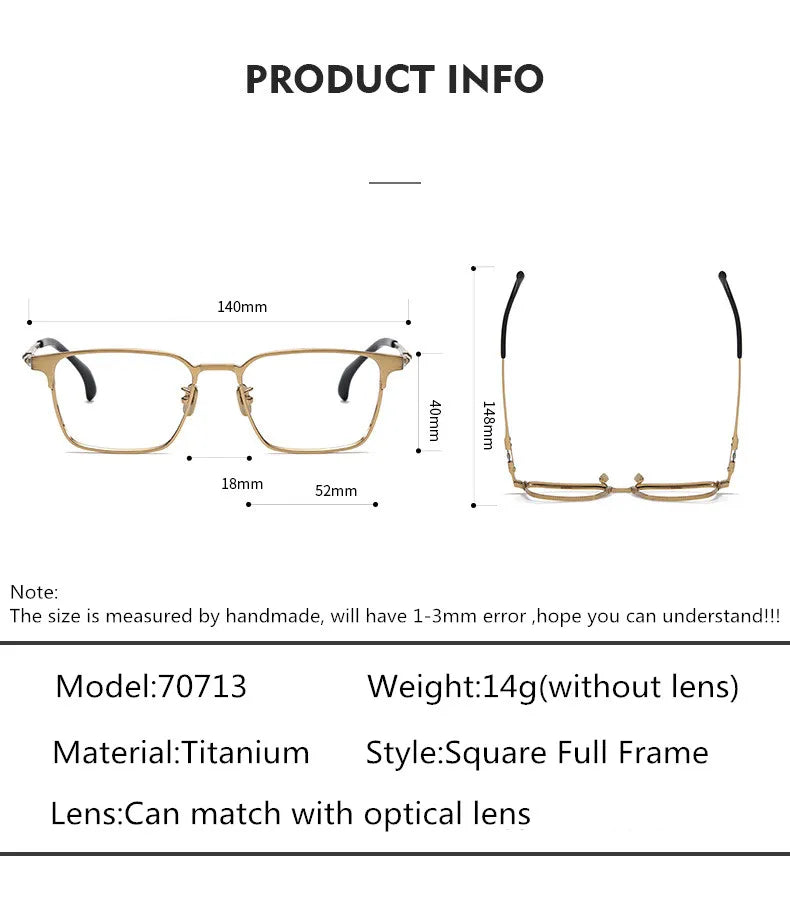 Aimee Unisex Full Rim Square Titanium Acetate Eyeglasses 70713 Full Rim Aimee   