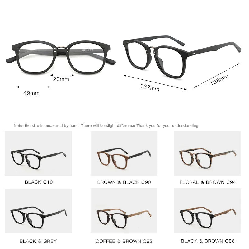 Cubojue Unisex Full Rim Square Acetate Reading Glasses 50021 Reading Glasses Cubojue   