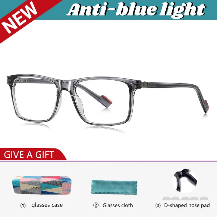 Vicky Men's Full Rim Square Tr 90 Titanium Reading Glasses 77218