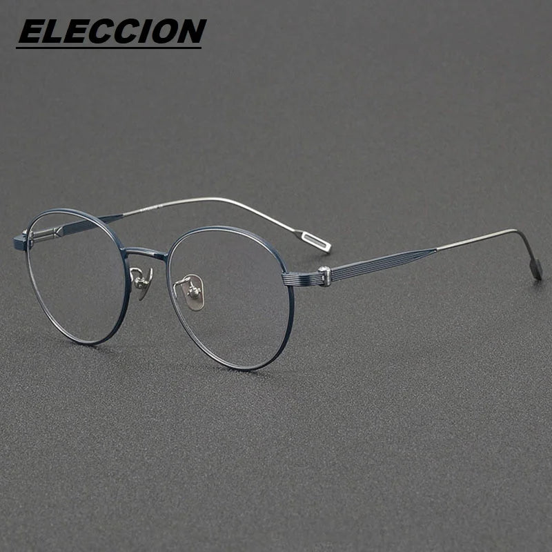 Eleccion Women's Full Rim Round Titanium Eyeglasses 13719