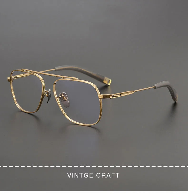 Hdcrafter Men's Full Rim Square Titanium Eyeglasses Lsa1051 Full Rim Hdcrafter Eyeglasses   