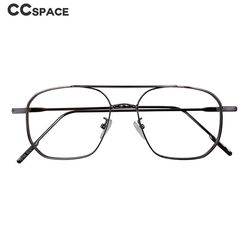 CCSpace Unisex Full Rim Square Double Bridge Alloy Eyeglasses 55896 Full Rim CCspace   