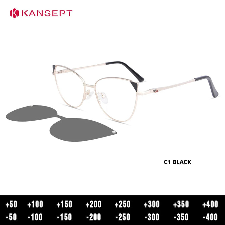 Kansept Women's Full Rim Oval Cat Eye Alloy Tr 90 Reading Glasses 51901