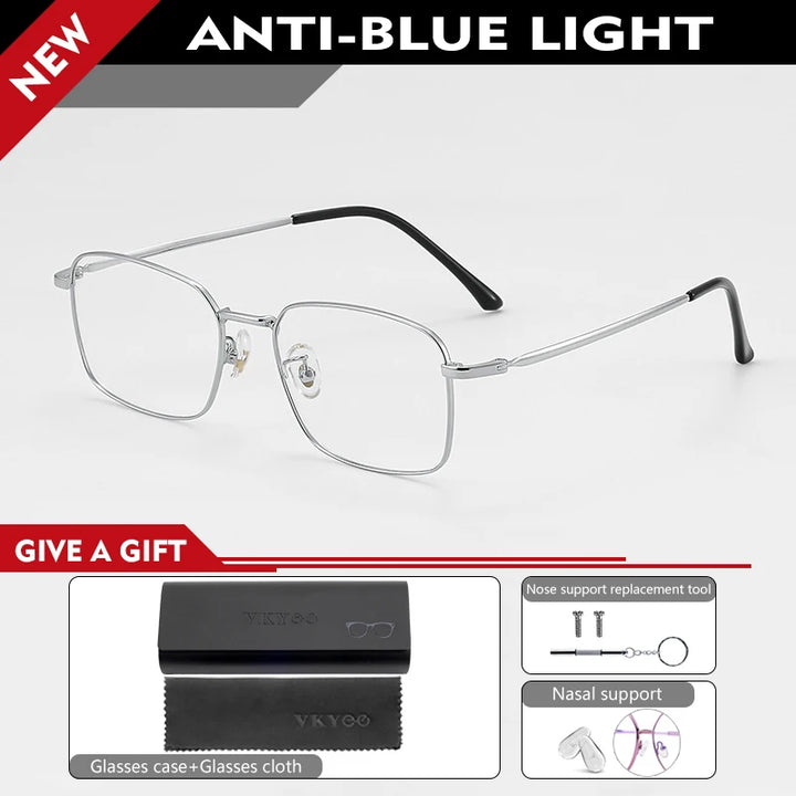 Vicky Unisex Full Rim Rectangle Blue Light Prescription Eyeglasses 89166 - view 5
