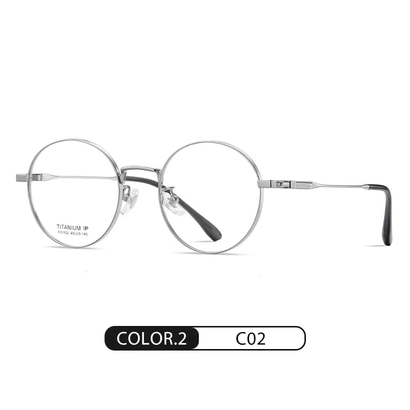 Reven Jate Women's Full Rim Round Titanium Eyeglasses 31102