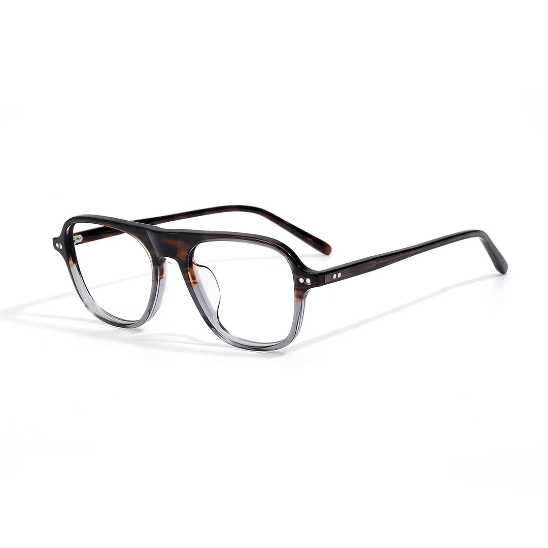 Hewei Unisex Full Rim Brow Line Square Acetate Eyeglasses 48222