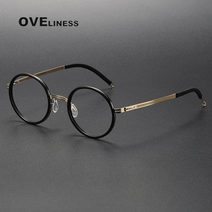 Oveliness Women's Full Rim Round Screwless Titanium Eyeglasses 822321