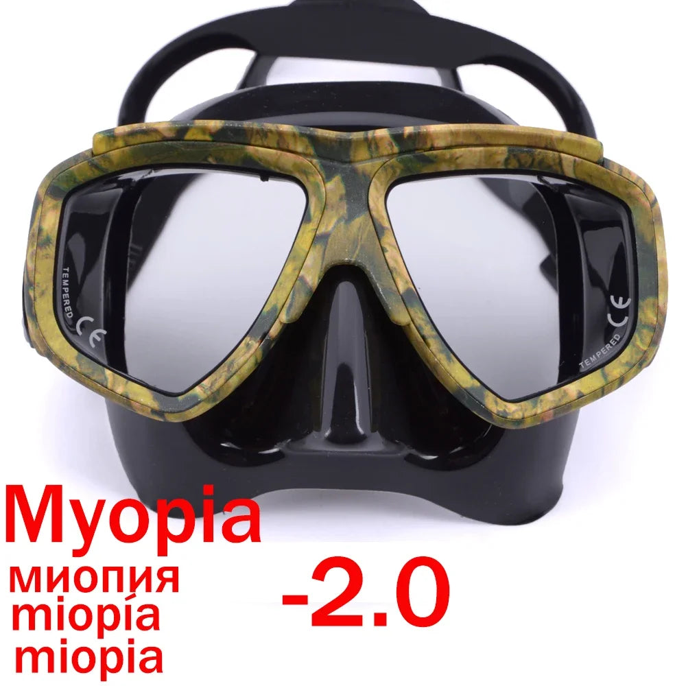 Aleefa Unisex Goggle Pc Silicone Tempered Glass Myopia Swim Mask 64923