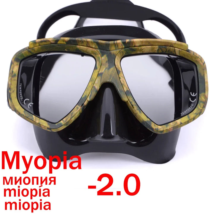 Aleefa Unisex Goggle Pc Silicone Tempered Glass Myopia Swim Mask 64923