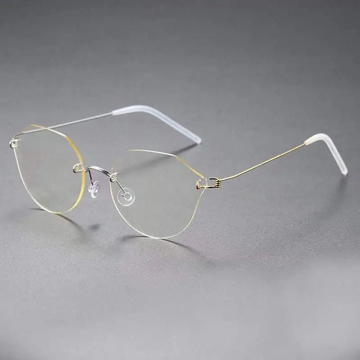 Aimee Unisex Rimless Cat Eye Screwless Titanium Eyeglasses 2375 Rimless Aimee   