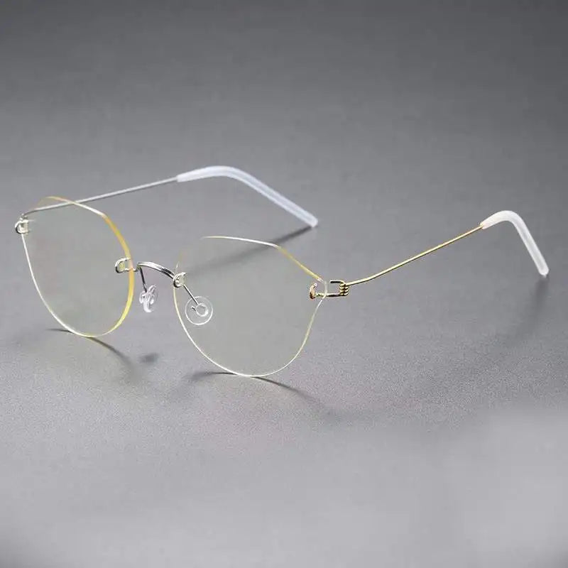 Aimee Unisex Rimless Cat Eye Screwless Titanium Eyeglasses 2375 Rimless Aimee   