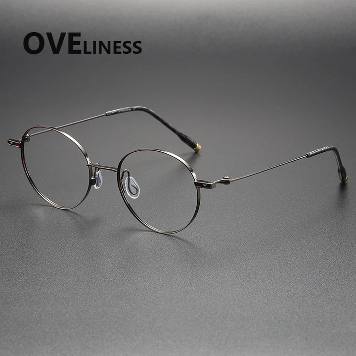 Oveliness Women's Full Rim Round Titanium Eyeglasses 22301