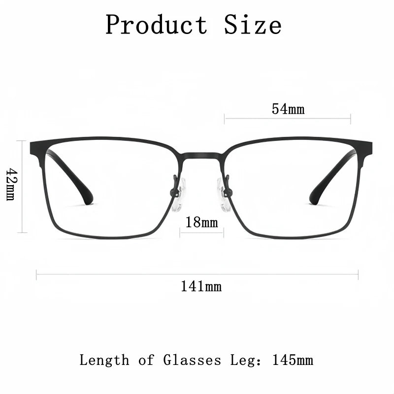 Yimaruili Men's Full Rim Square Titanium Eyeglasses 0239 Full Rim Yimaruili Eyeglasses   