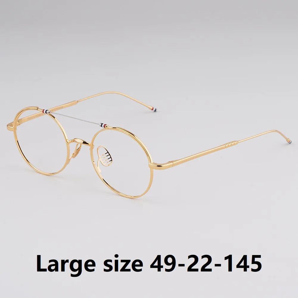 Bobbie Unisex Full Rim Round Double Bridge Titanium Eyeglasses 910910