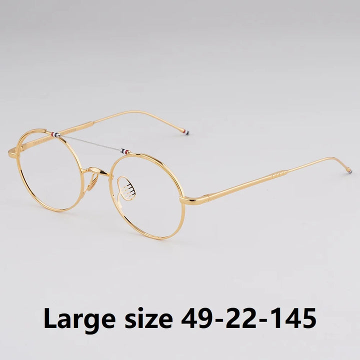 Bobbie Unisex Full Rim Round Double Bridge Titanium Eyeglasses 910910