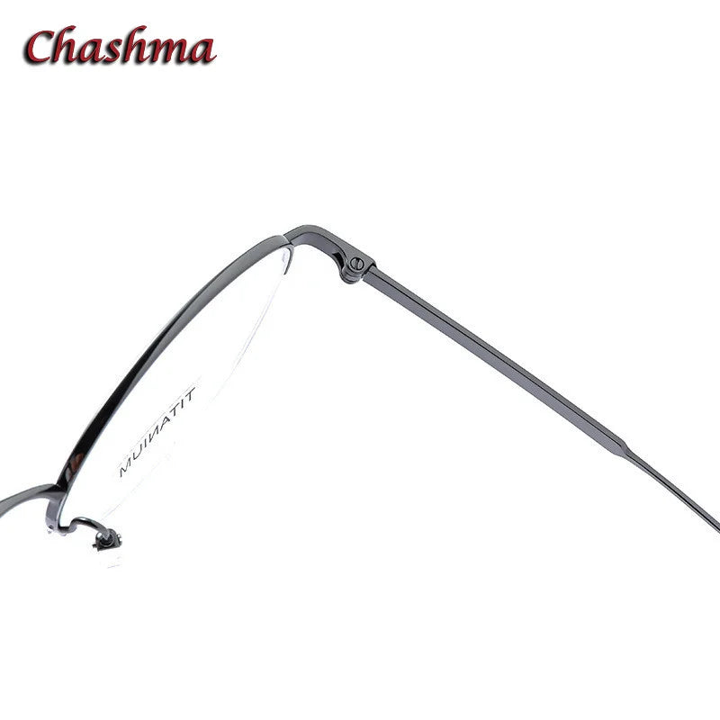 Chashma Ochki Unisex Semi Rim Small Square Titanium Eyeglasses 0164 Semi Rim Chashma Ochki   