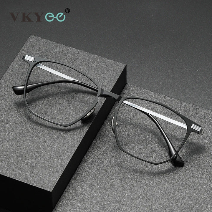 Vicky Men's Full Rim Square Aluminum Titanium Reading Glasses 4224 Reading Glasses Vicky   