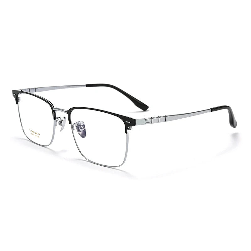 KatKani Men's Full Rim Square Titanium Eyeglasses H26012 Full Rim KatKani Eyeglasses   