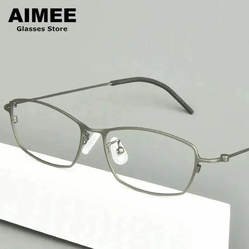 Aimee Unisex Full Rim Rectangle Square Titanium Eyeglasses 14509 Full Rim Aimee   