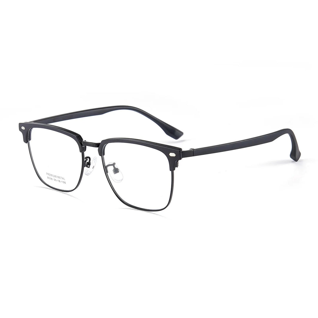 Yimaruili Men's Full Rim Square Alloy Tr 90 Eyeglasses 8038 Full Rim Yimaruili Eyeglasses Matte Black  