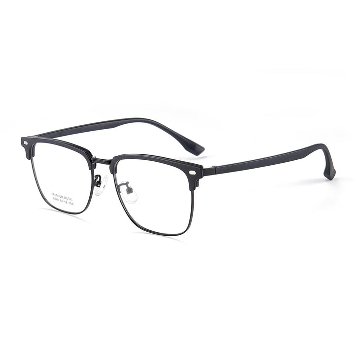 Yimaruili Men's Full Rim Square Alloy Tr 90 Eyeglasses 8038 Full Rim Yimaruili Eyeglasses Matte Black  