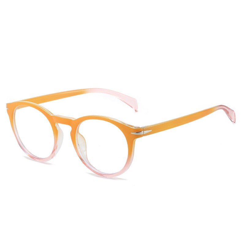 CCspace Unisex Full Rim Round Tr 90 Eyeglasses 56357 Full Rim CCspace Orange  