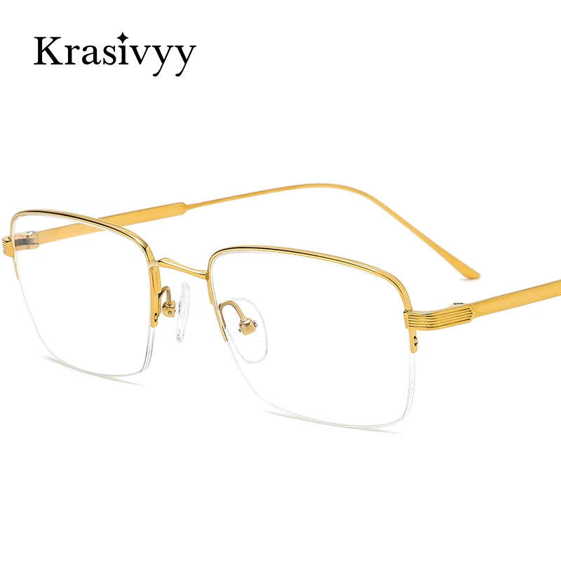 Krasivyy Unisex Semi Rim Square Titanium Eyeglasses 620262
