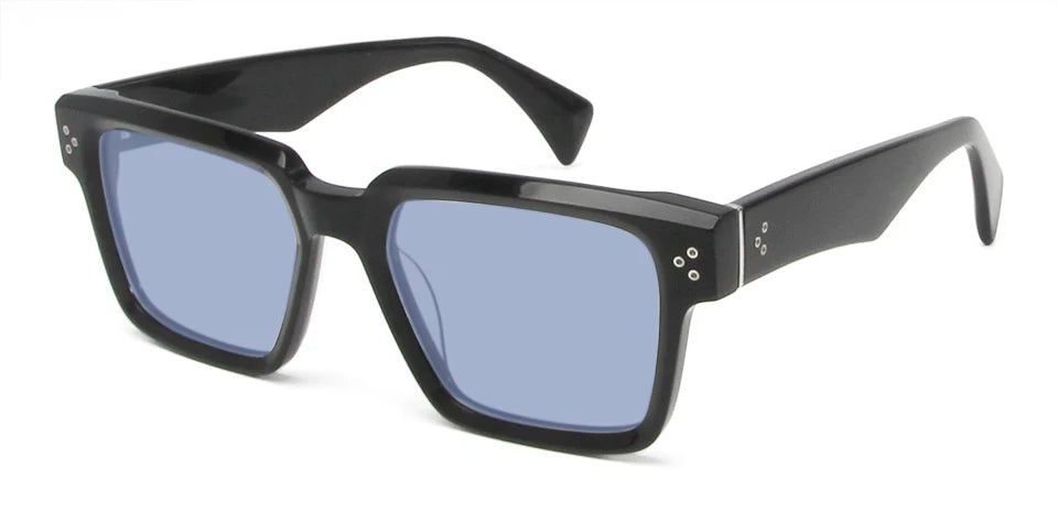 Esnbie Unisex Full Rim Square Brow Line Acetate Sunglasses 246041