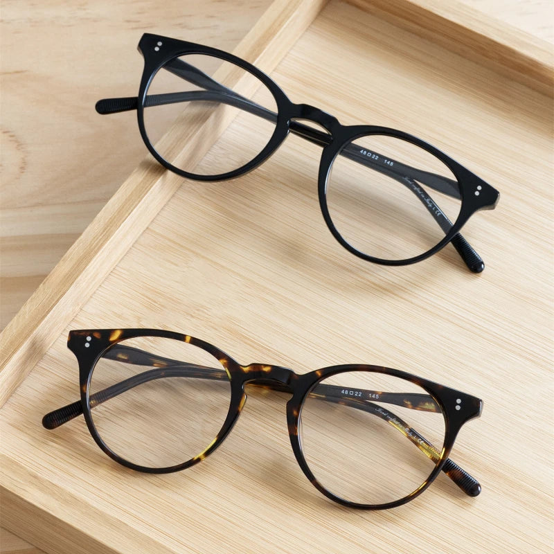 Black Mask Unisex Full Rim Round Acetate Eyeglasses BM-O5183
