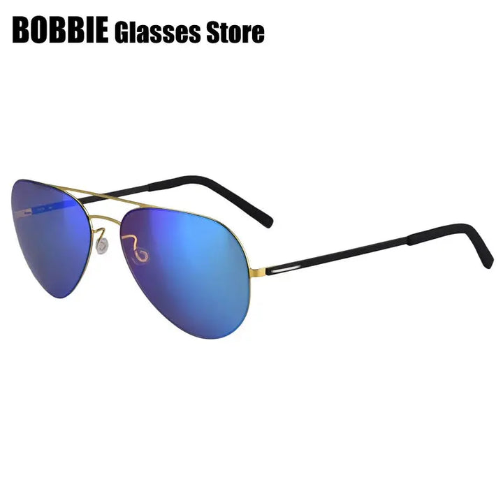 Bobbie 800116 Women’s Double Bridge Full Rim Oval Titanium Sunglasses FuzWeb